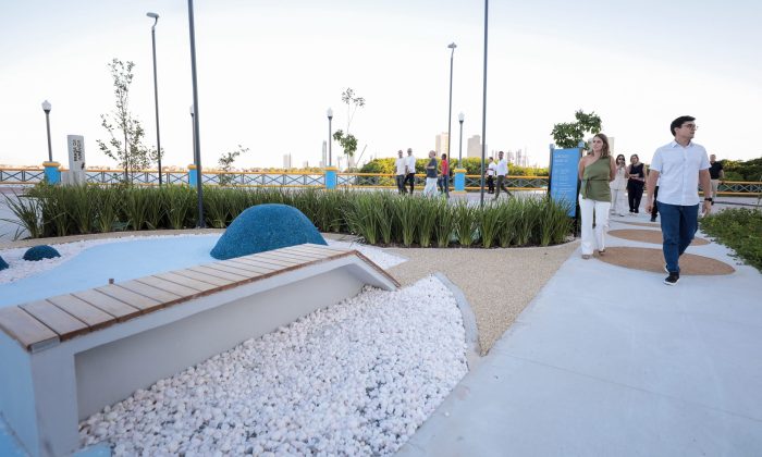 Prefeito Victor Marques, na inauguração: "Esse parque também tem uma das melhores vistas da nossa cidade" (Foto: Vanessa Alcântara/PCR)