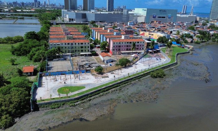 Área em que fica o parque tinha antes mais de 400 palafitas (Foto: Ivison Gambiarra/Prefeitura do Recife)