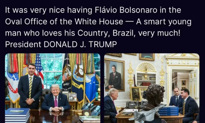Reprodução de post publicado por Trump nesta terça-feira (2)