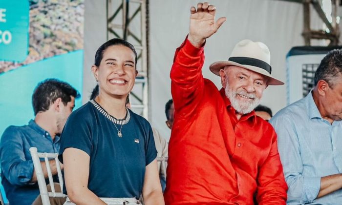 Raquel Lyra com Lula, em Salgueiro, em 28 de maio passado (Foto: Janaína Pepeu/Secom)
