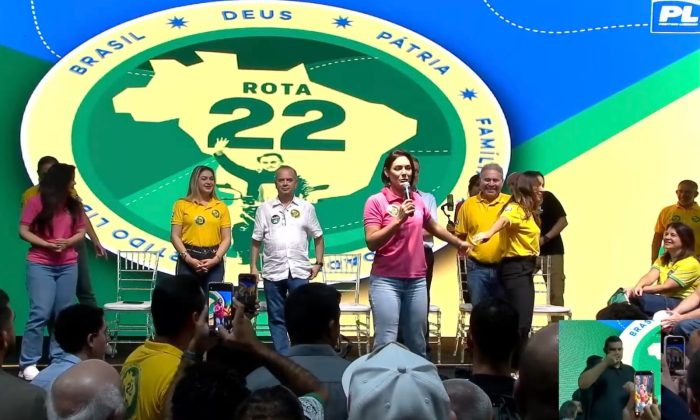 Ex-primeira-dama Michelle Bolsonaro, em Natal (Imagem: Reprodução de vídeo/PL)