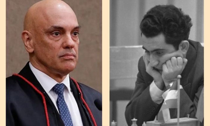 Alexandre de Moraes e Tigran Petrossian: o valor da profilaxia na Justiça e no xadrez (Fotos: Fellipe Sampaio/STF - Reprodução)
