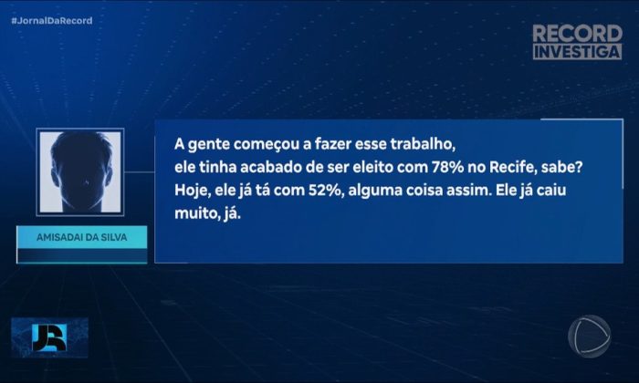 Segundo a matéria da TV Record, o principal alvo dos ataques é João Campos (Foto: Reprodução/Jornal da Record)