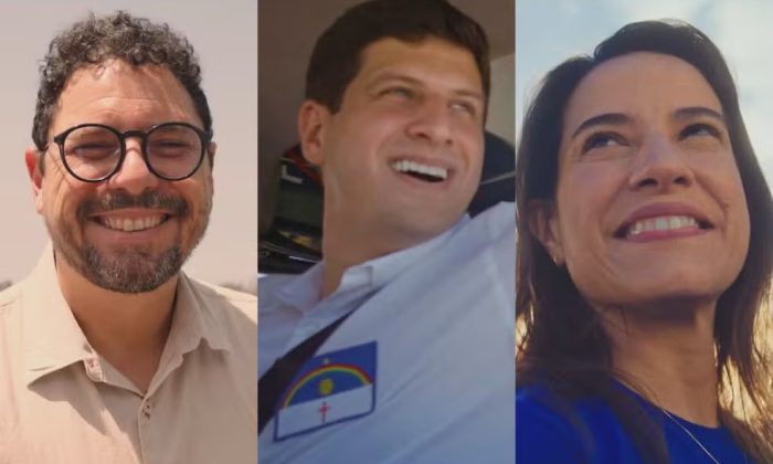 Ivan, João e Raquel: Dos candidatos ao governo, só os três participarão do horário eleitoral. Os partidos dos outros concorrentes não atingiram a cláusula de barreira estipulada pela Justiça Eleitoral (Foto: Reprodução/G1)