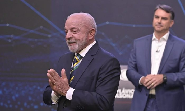 Lula e Flávio: Louve-se a boa intenção da Band em desengessar o debate, mas o formato favorece quem for mais desrespeitoso (Foto: Reprodução/Band)