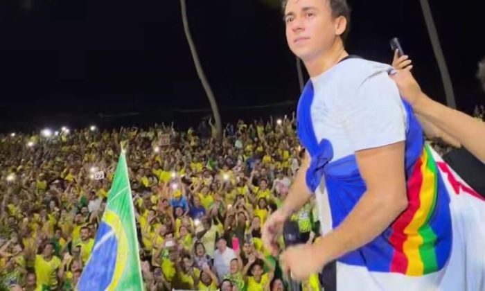 Nikolas, no Parque Dona Lindu: "Vamos aposentar o Lula" (Foto: Reprodução/Redes Sociais)